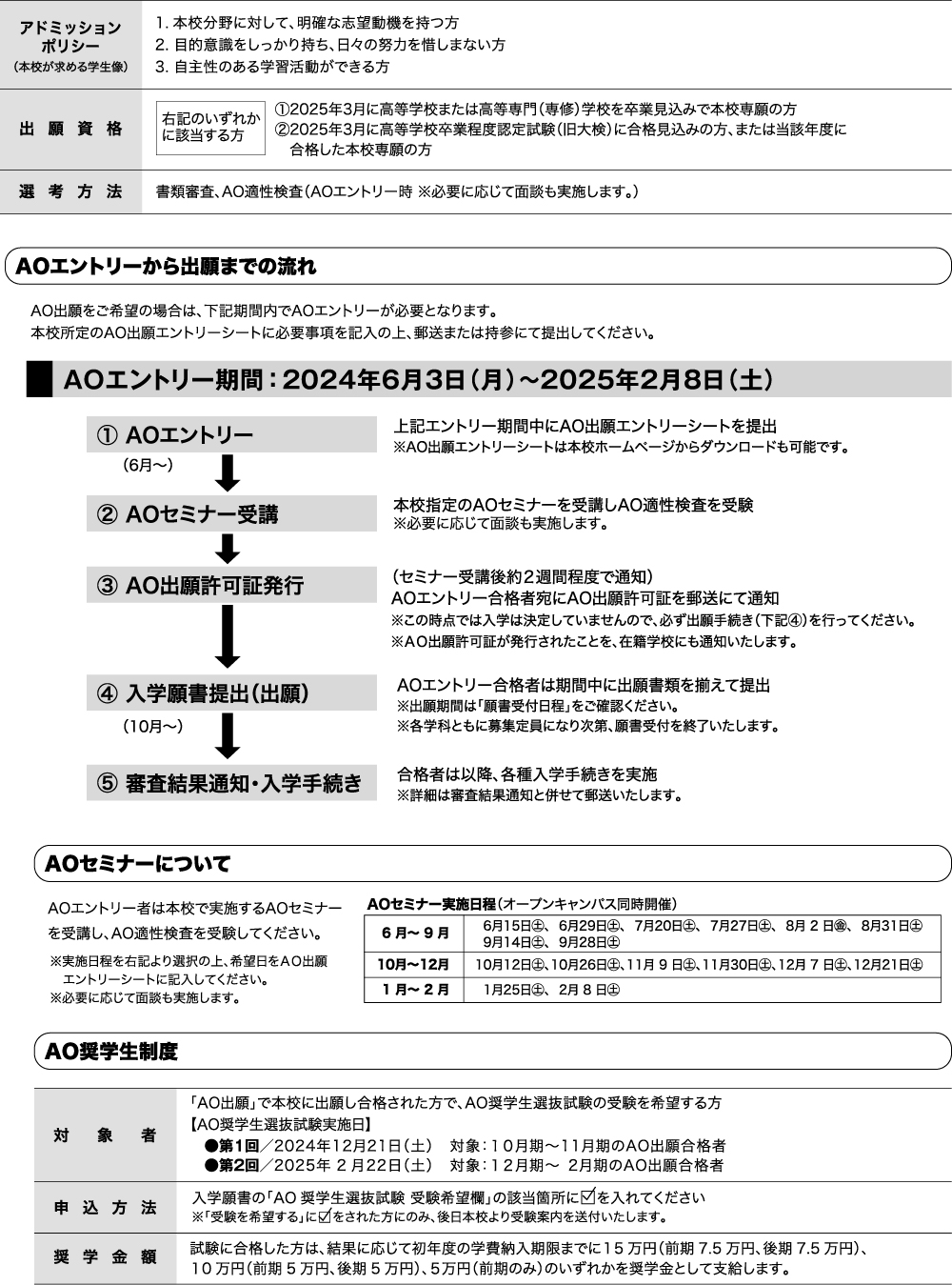 札幌情報未来専門学校 | AO出願